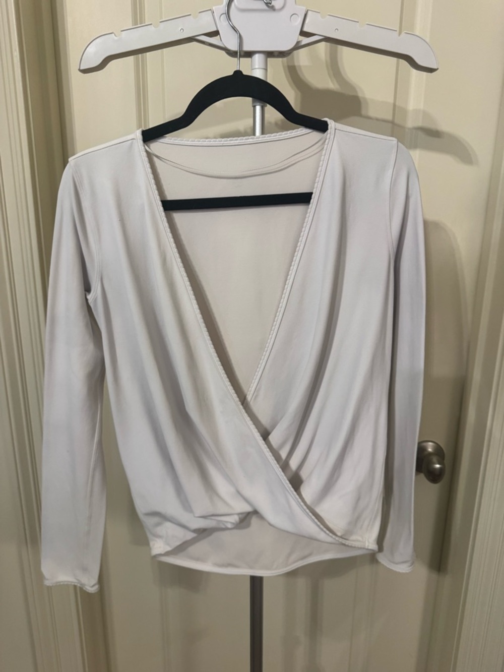 lululemon athletica White Wrap-Style Long Sleeve Top
